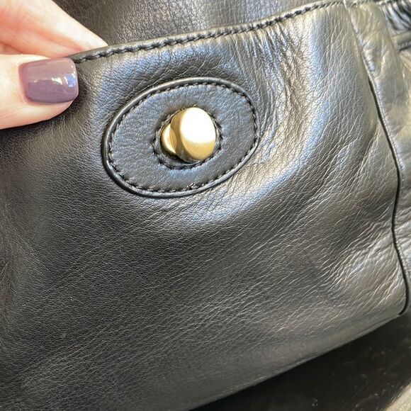 Genuine leather shoulder handbag purse black like new soft luxurious classic - Picture 3 of 10